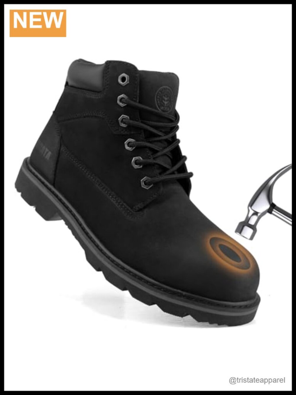 Steel Toe Work Boots for Men Water Resistant Leather Non Slip Safety Industrial